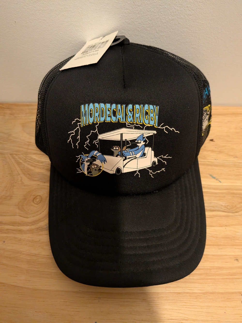 Black Graphic Mesh Trucker Hat